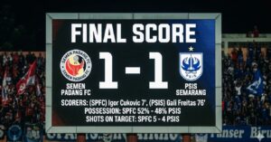 Gol PSIS di Penghujung Laga Buyarkan Kemenangan Semen Padang